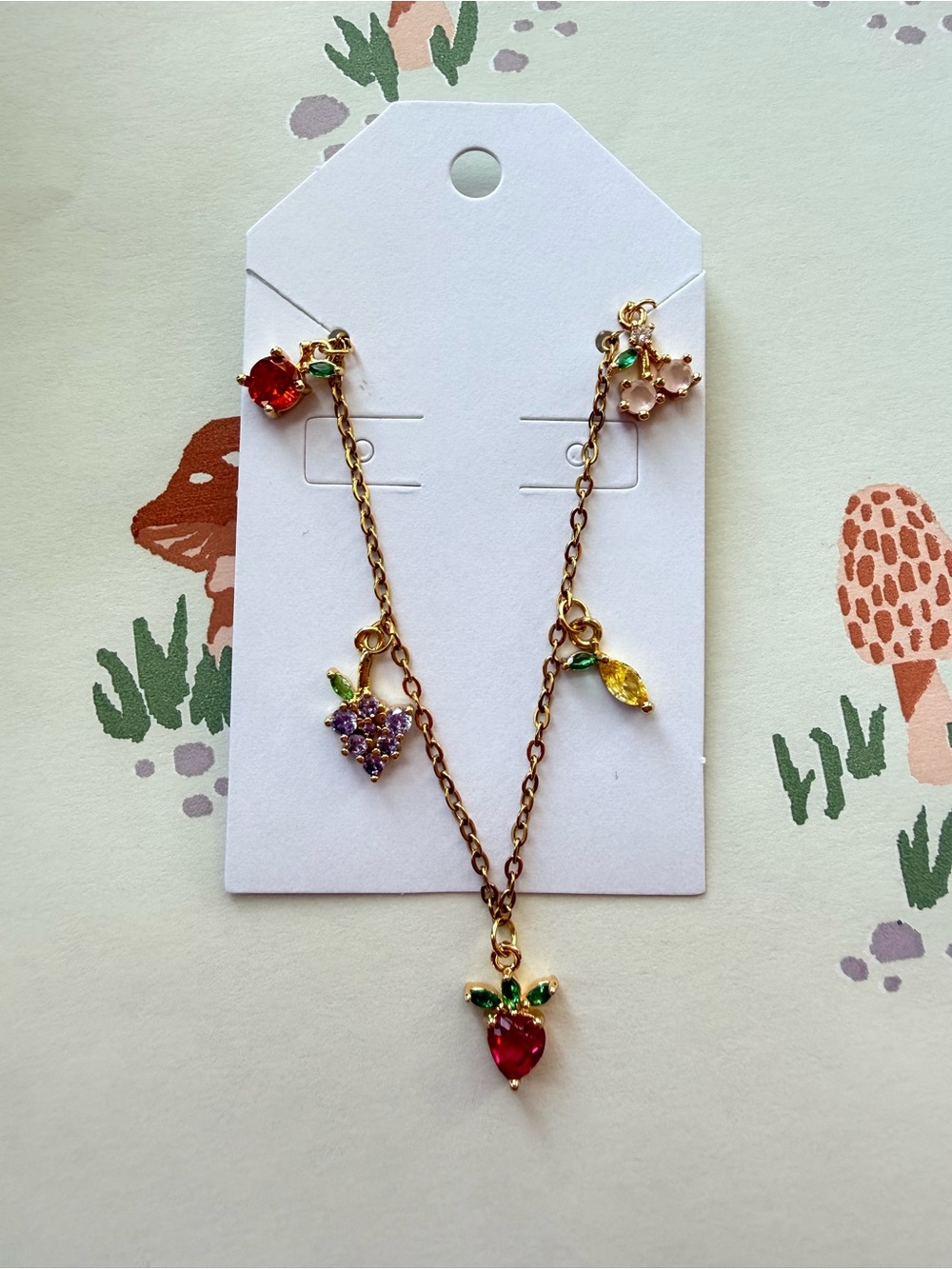 Gold-Tone Fruit Charm Necklace